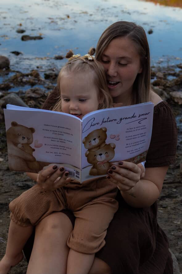 belle elaine auteure auteur québécois québécoise livre enfant jeunesse album québec local trois-rivières idée cadeau enfant bébé je depense local chère future grande soeur livre annonce grossesse arrivée bébé