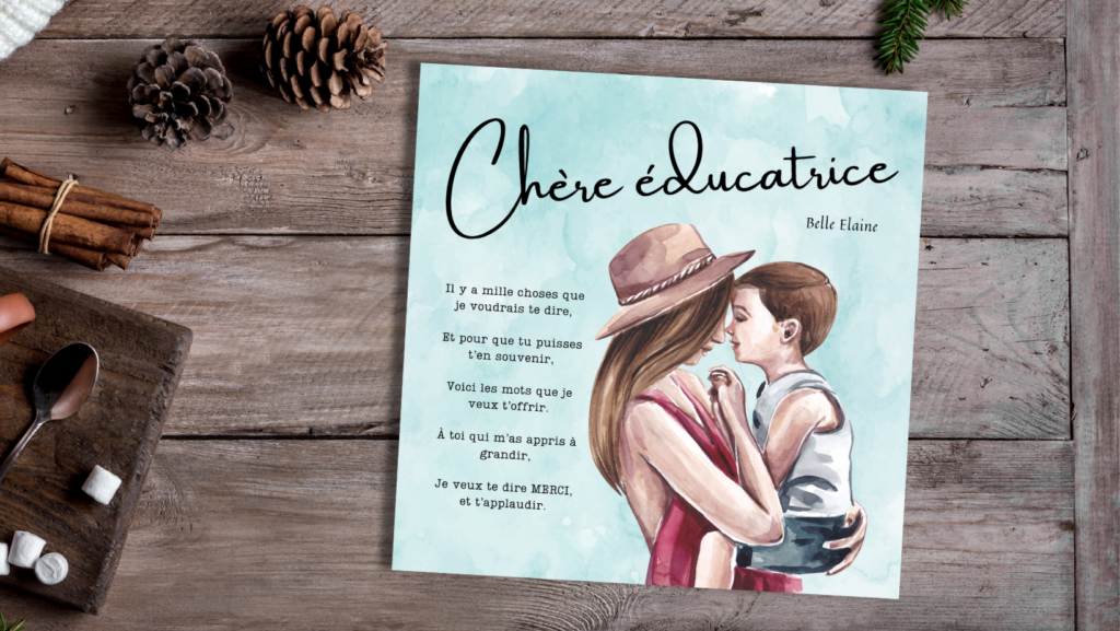 belle elaine auteure livre enfant chère éducatrice idée cadeau offrir quoi je dépense local cadeaux cpe garderie