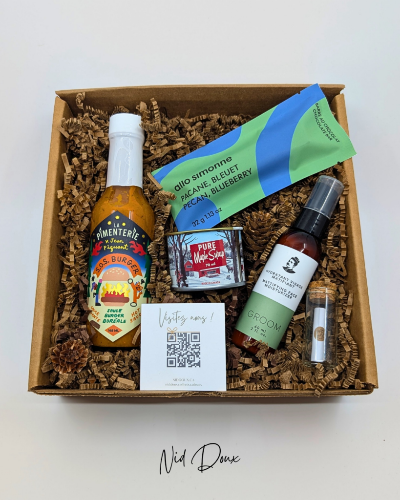 idée cadeau fête des pères quoi offrir papa québécois local je dépense local coffret cadeau produits québécois nids doux moments